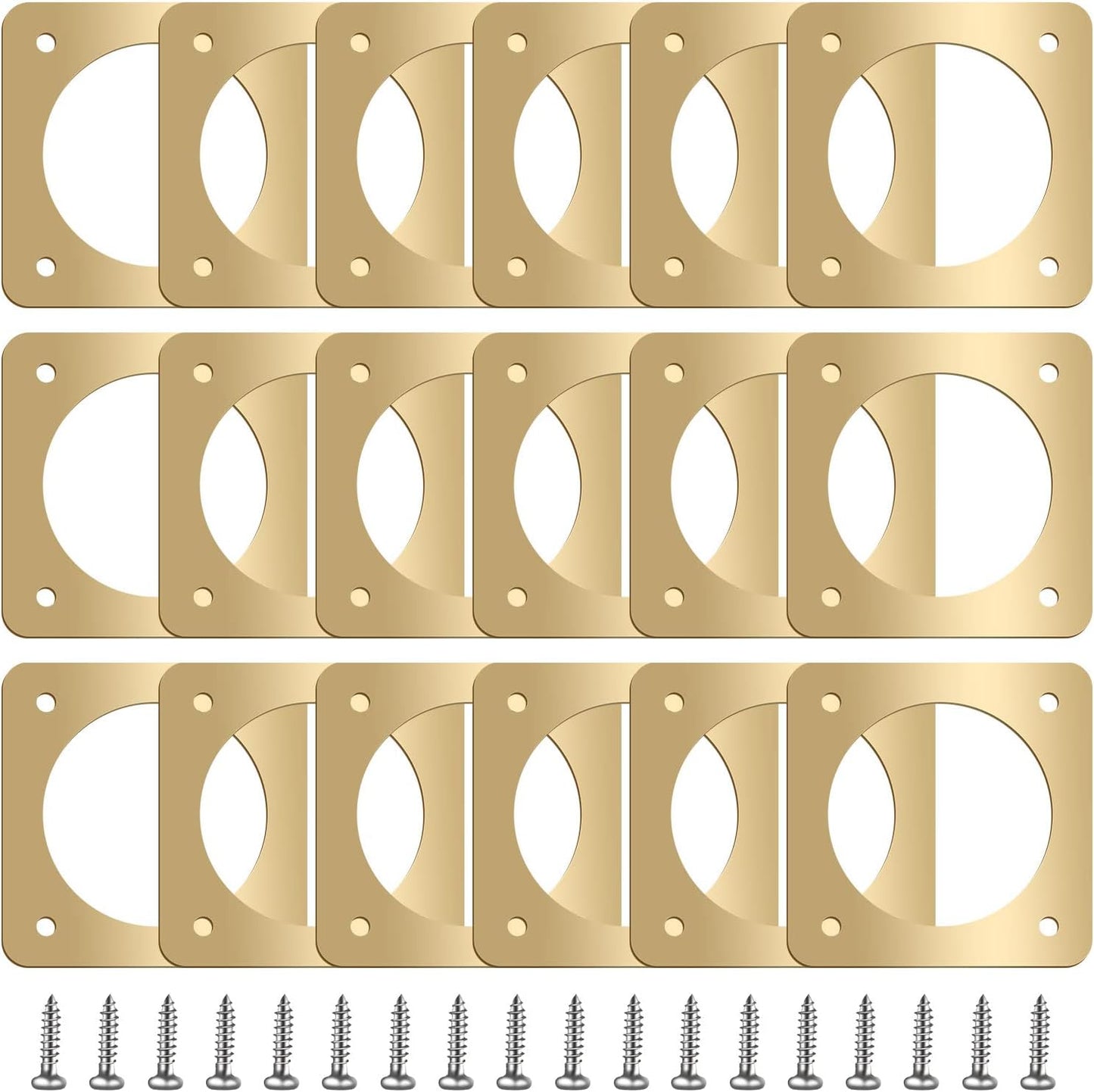 Hotop 18 Pcs 1 1/2'' Opening Metal Bird House Guard Portal Bird House Hole Protector with Copper Opening Protector Guards for Eastern Bluebird Rooms Sparrow Houses