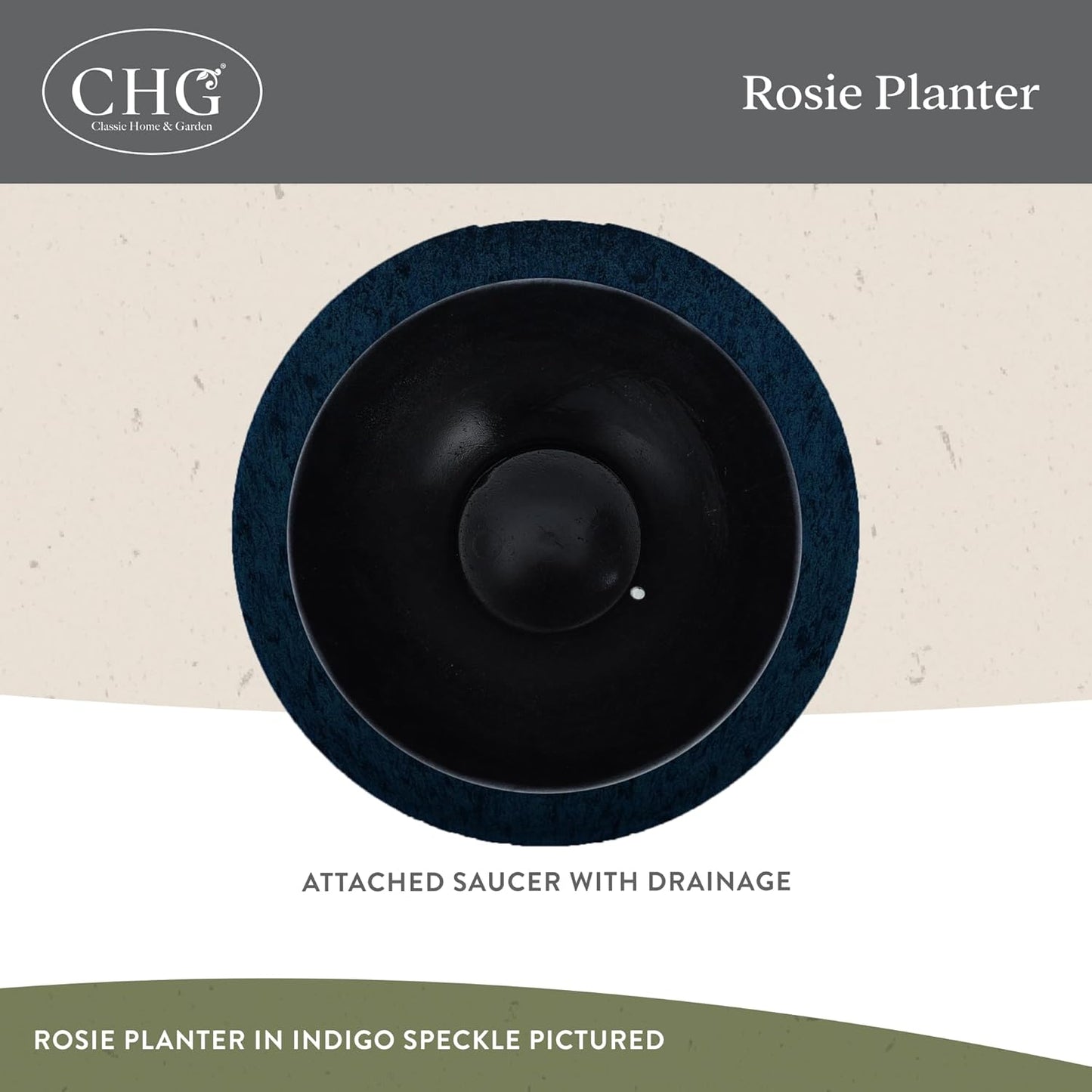 Classic Home and Garden Rosie Modern Planter w/Drainage - Contemporary Planter Bowls - Shallow Round Vases for Small Plants - Versatile Indoor & Outdoor Pots (10” Patina Copper)