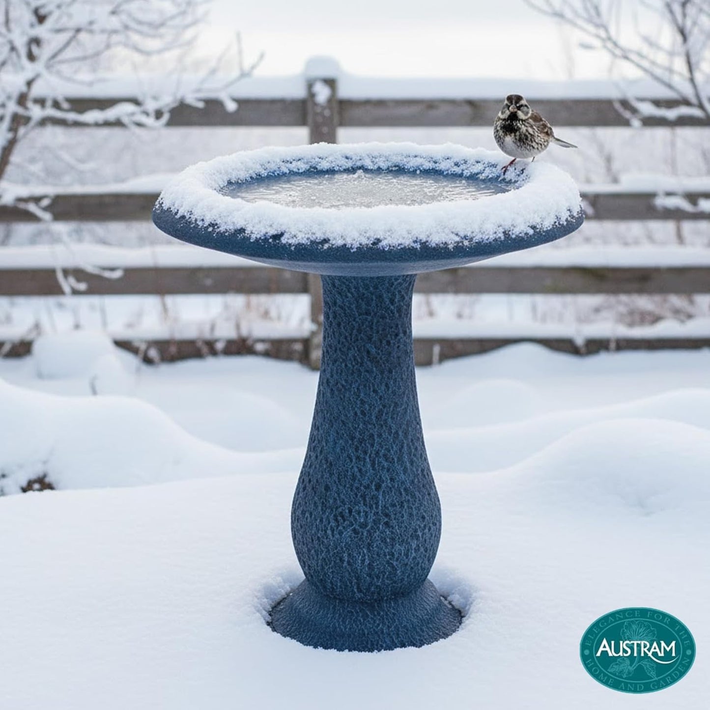 Pedestal Birdbath with Solar Fountain, Resin Stone Composite Outdoor G