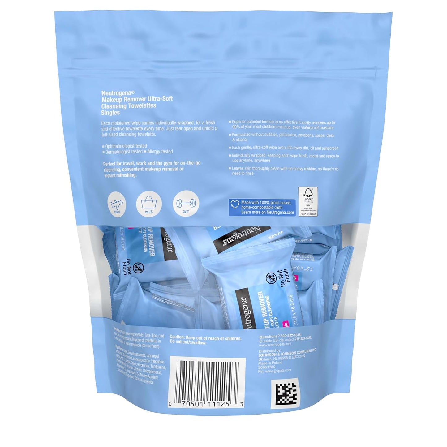 Neutrogena Makeup Remover Wipes, Daily Single Face Cleansing Towelette