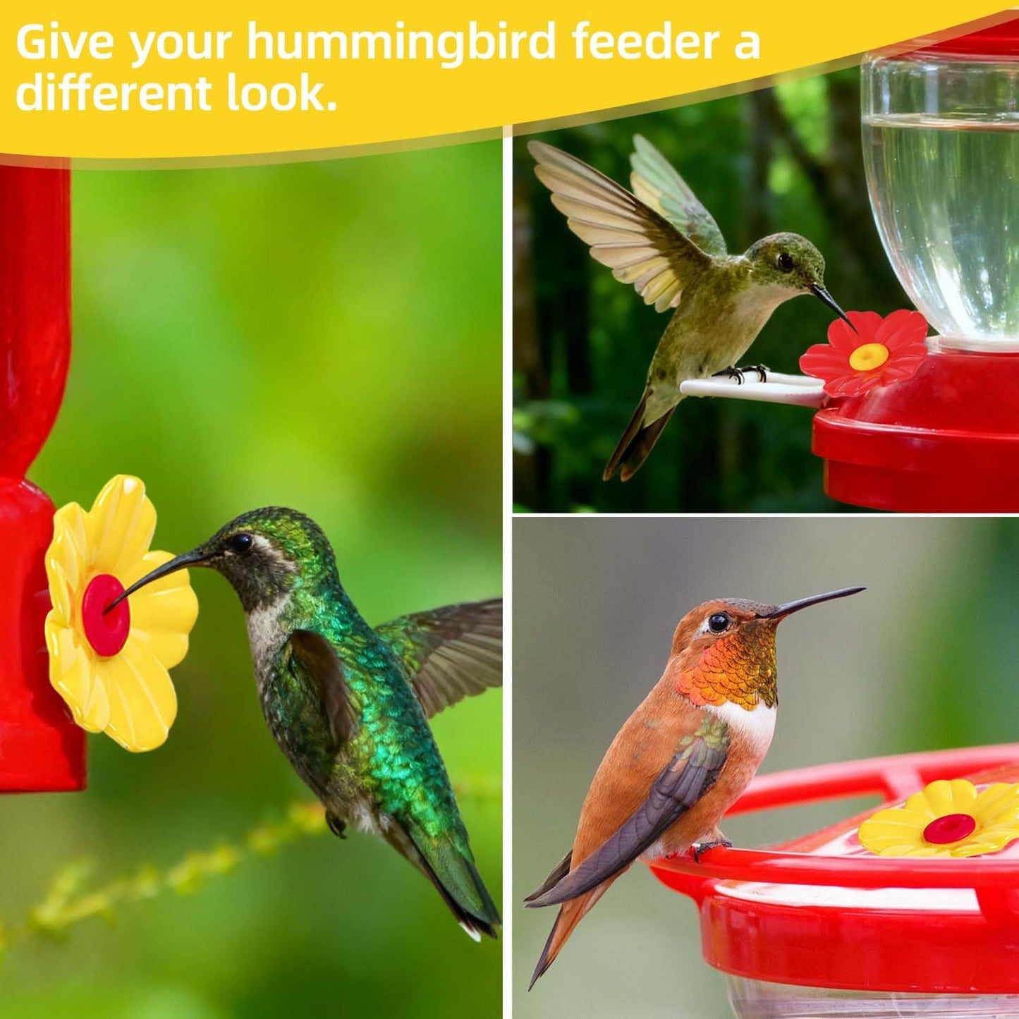 20 Pieces Hummingbird Feeder Replacement Flowers Plastic Hummingbird F