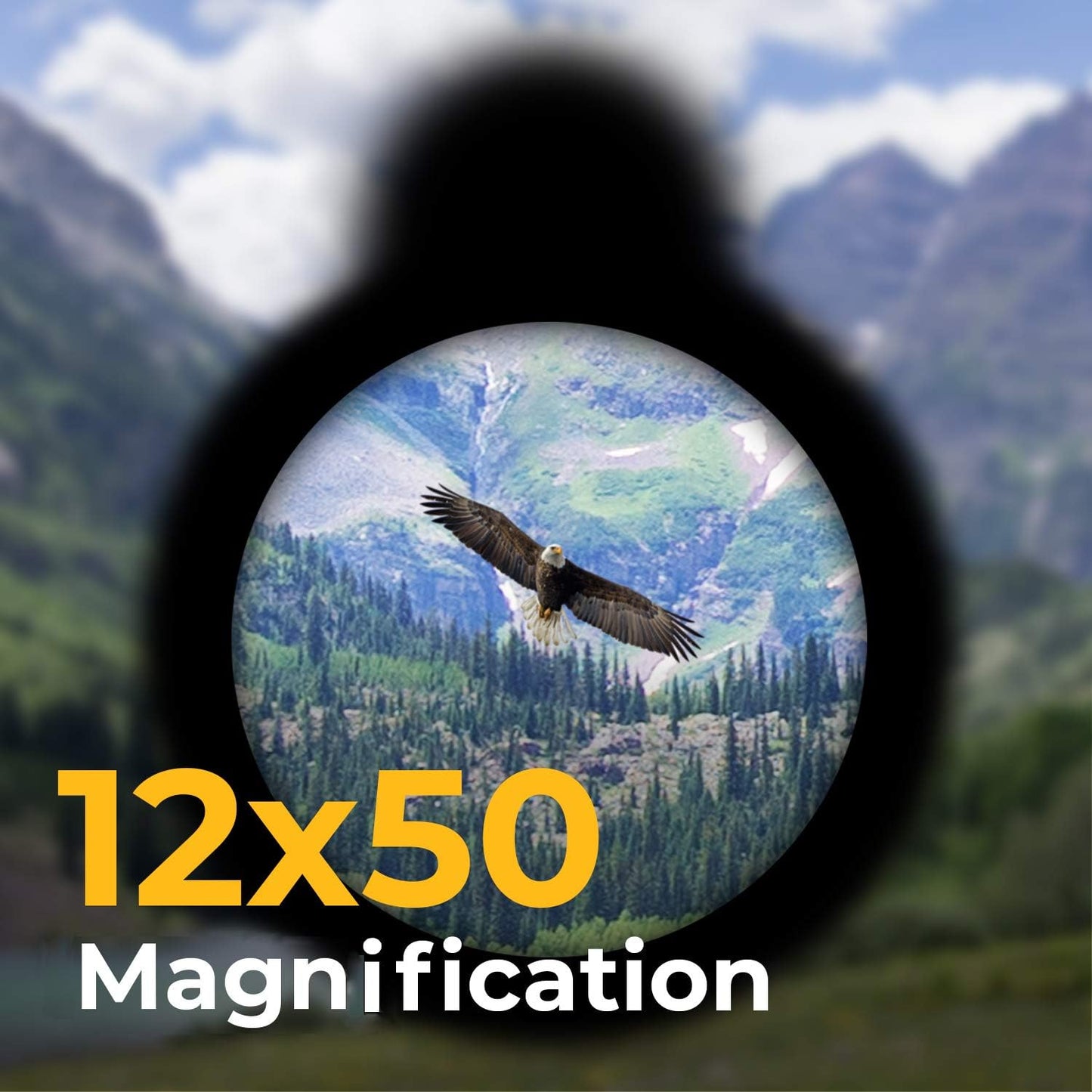 Wingspan Optics Explorer High Powered 12X50 Monocular. Bright and Clea