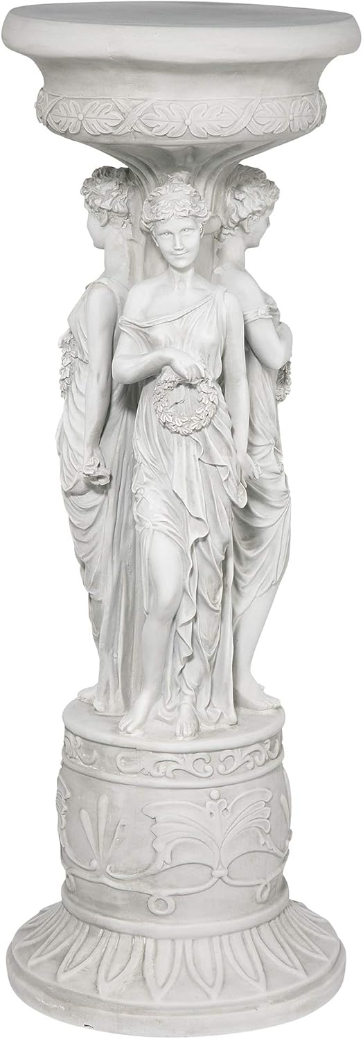 Design Toscano KY992 Chatsworth Manor Neoclassical Pedestal Column Plant Stand, Antique Stone