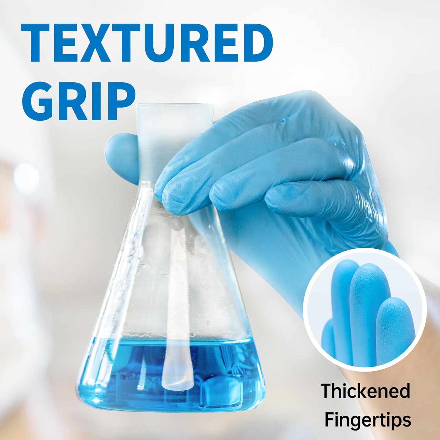 Medical Blue Nitrile Disposable Exam Gloves, 4.5 Mil 100 Pcs Powder-Fr