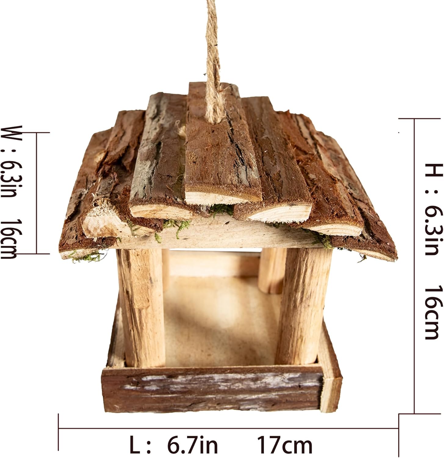 Cartanfill-Handmade Wooden Outdoor Birdhouse for Cardinals, Hanging Ga