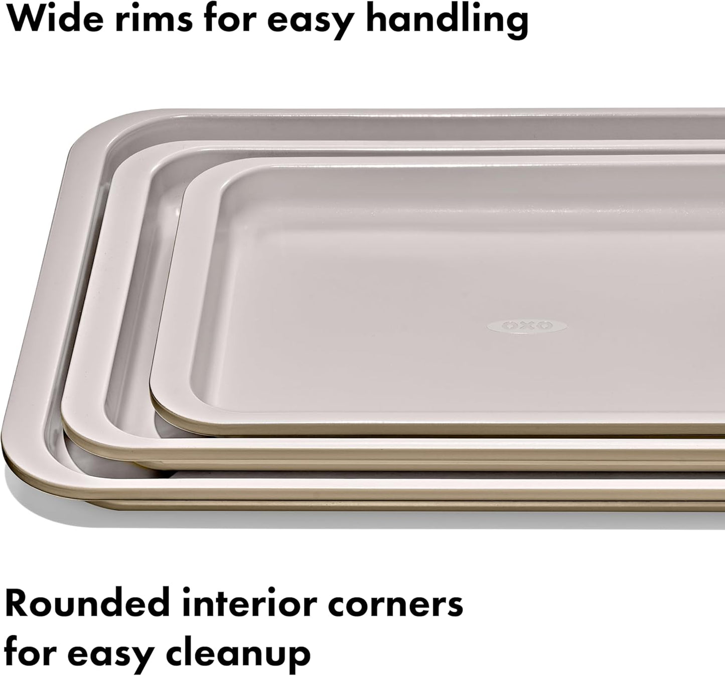 OXO Good Grips Non-Stick Pro Ceramic Coated Metal Bakeware 3-Piece She