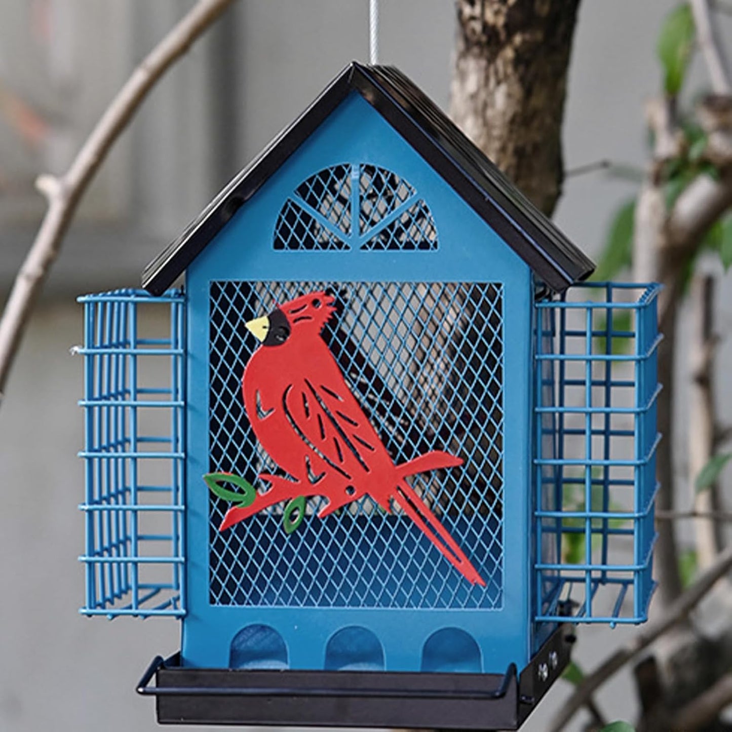 Bird Feeder Squirrel Proof | with Double Suet Cages Weatherproof Birdw