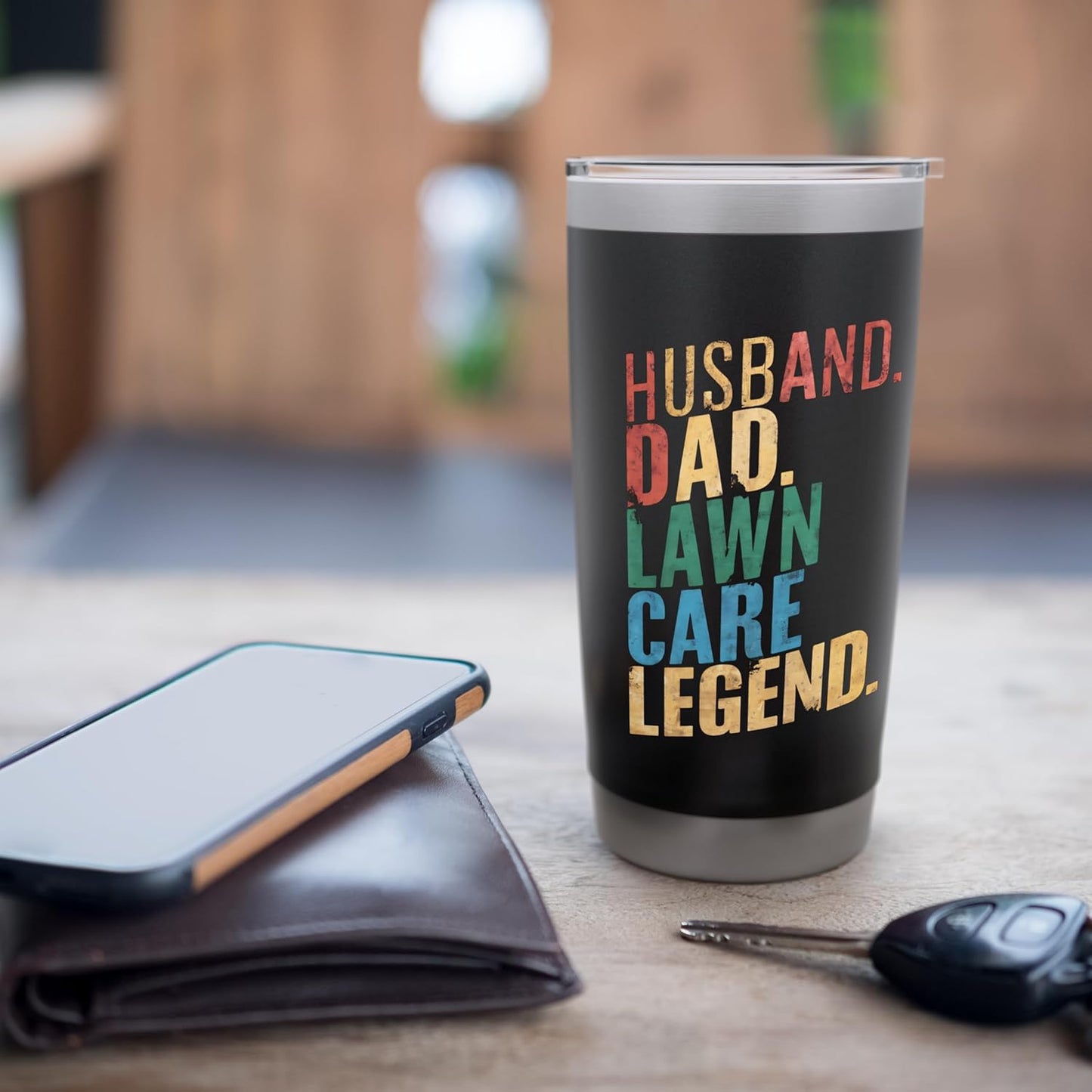 Lawn Care Dad Mowing Gardener Mower Fathers Day Stainless Steel Insulated Tumbler