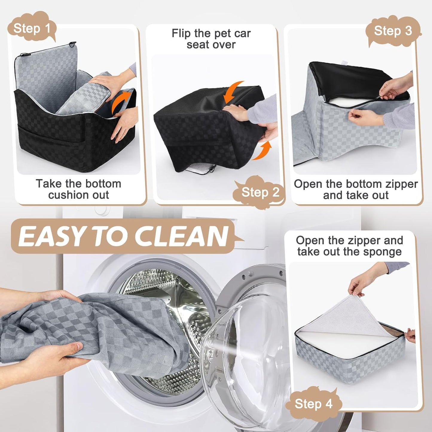 JOEJOY Elevated Dog Car Seat for Small/Medium Dogs up to 35 lbs, Memor