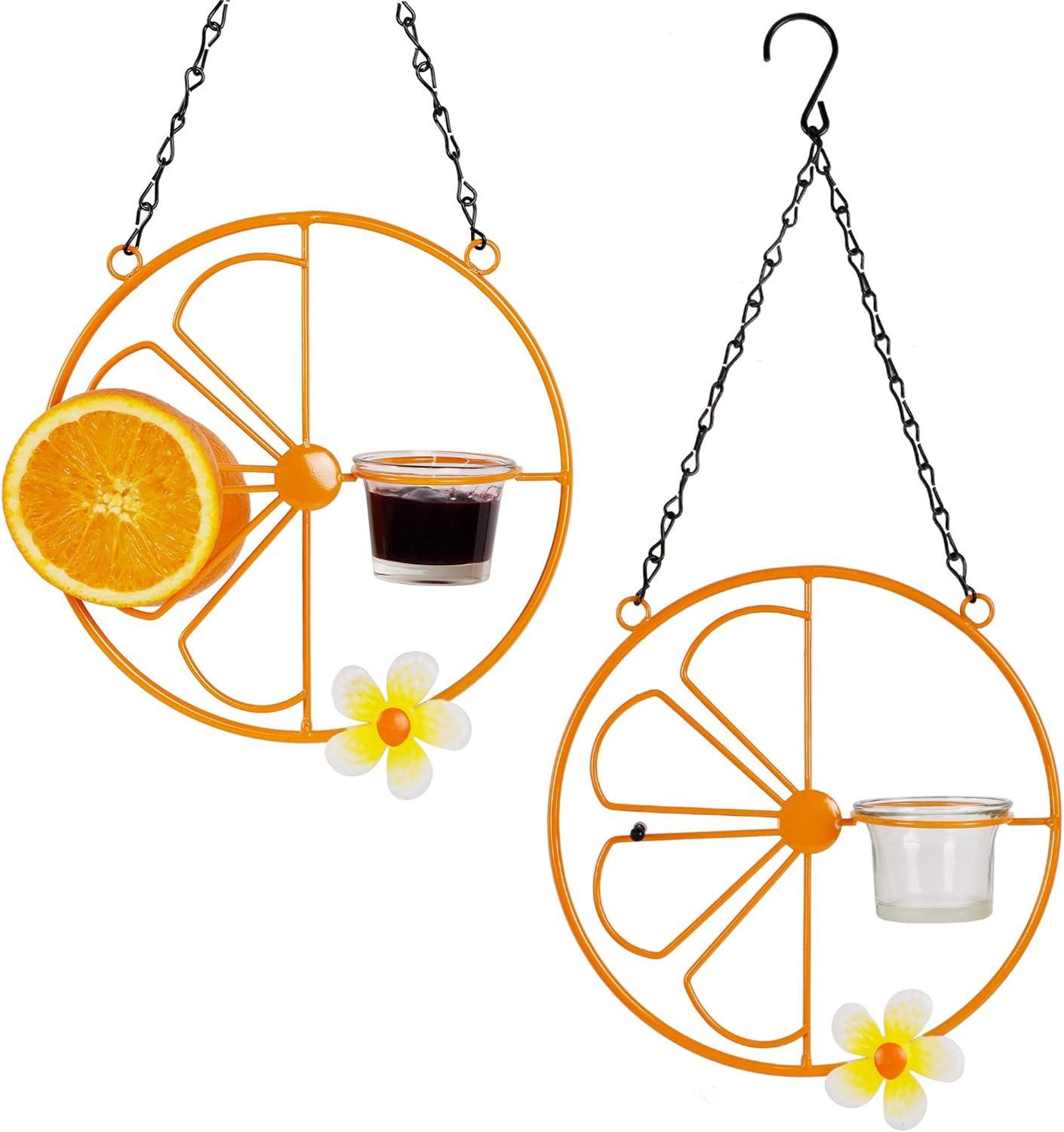 FORUP Oriole Bird Feeder for Outdoors Jelly and Oranges, Orange Fruit 