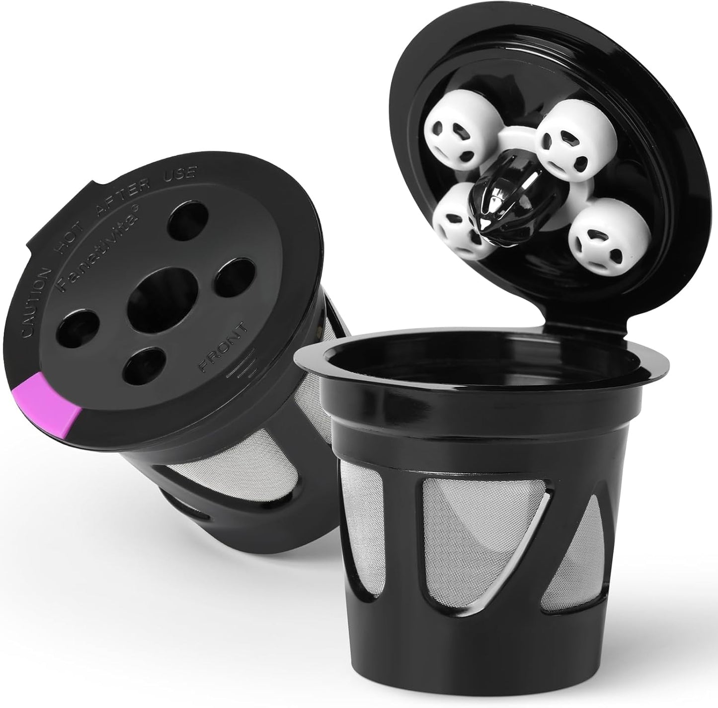 Reusable K Cups for Keurig, 2-Pack Refillable Coffee Pods with 5 Holes