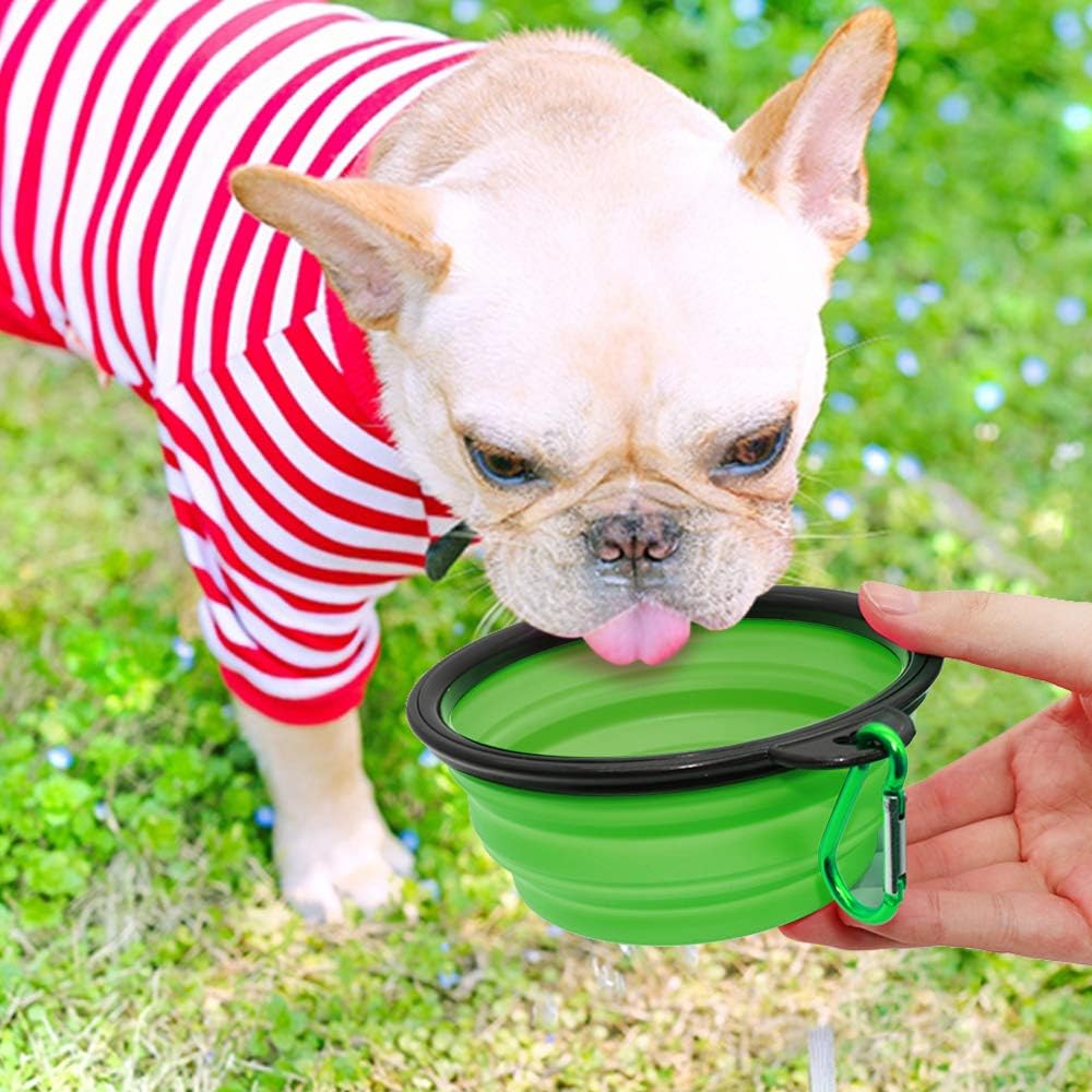 Dog Bowl Pet Collapsible Bowls, 2 Pack for Cats Dogs, Portable Pet Fee