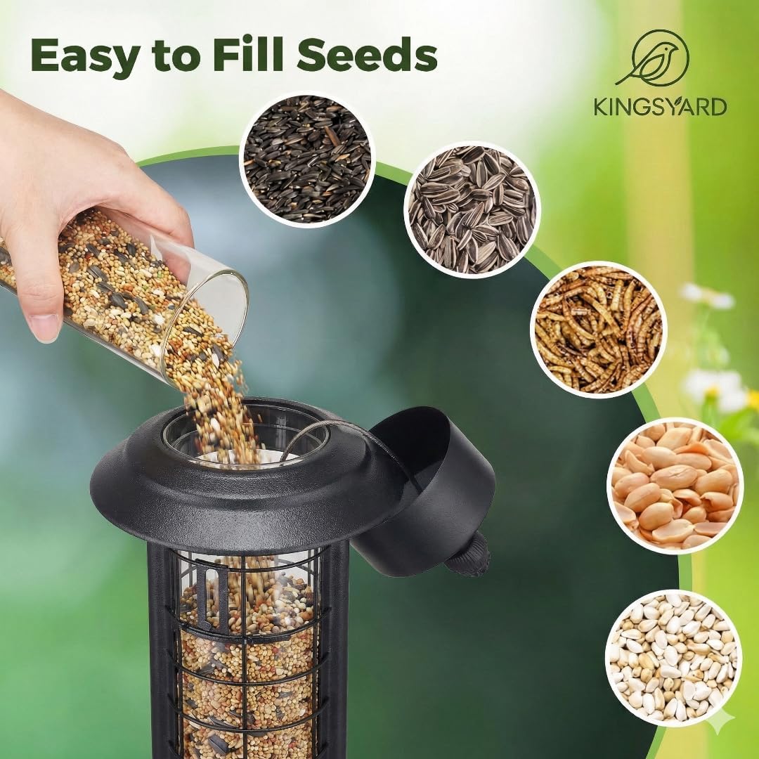 Kingsyard Squirrel Proof Bird Feeders for Outdoors with Weight-Activat