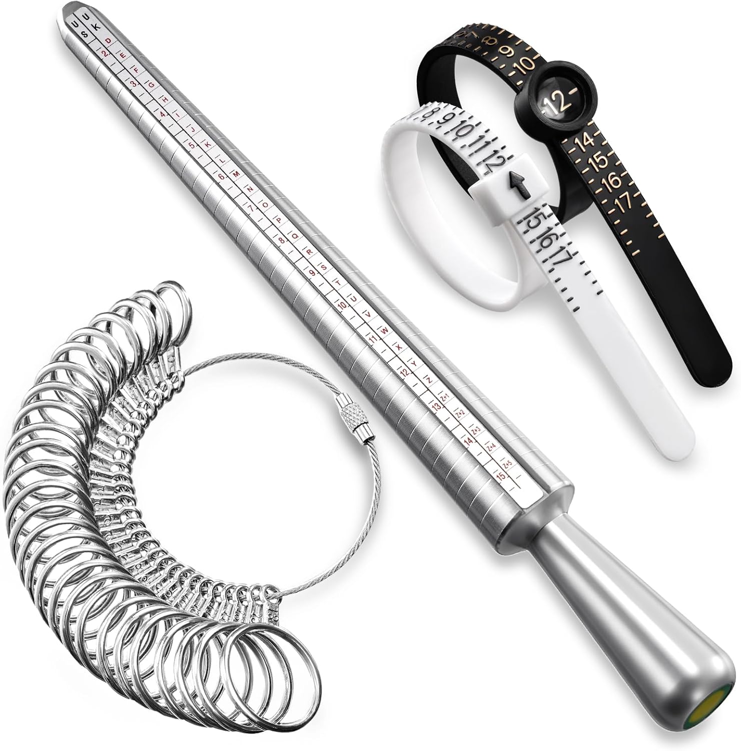 Meowoo Ring Sizer Measuring Tool Set, Ring Gauges with Finger Sizer Ma