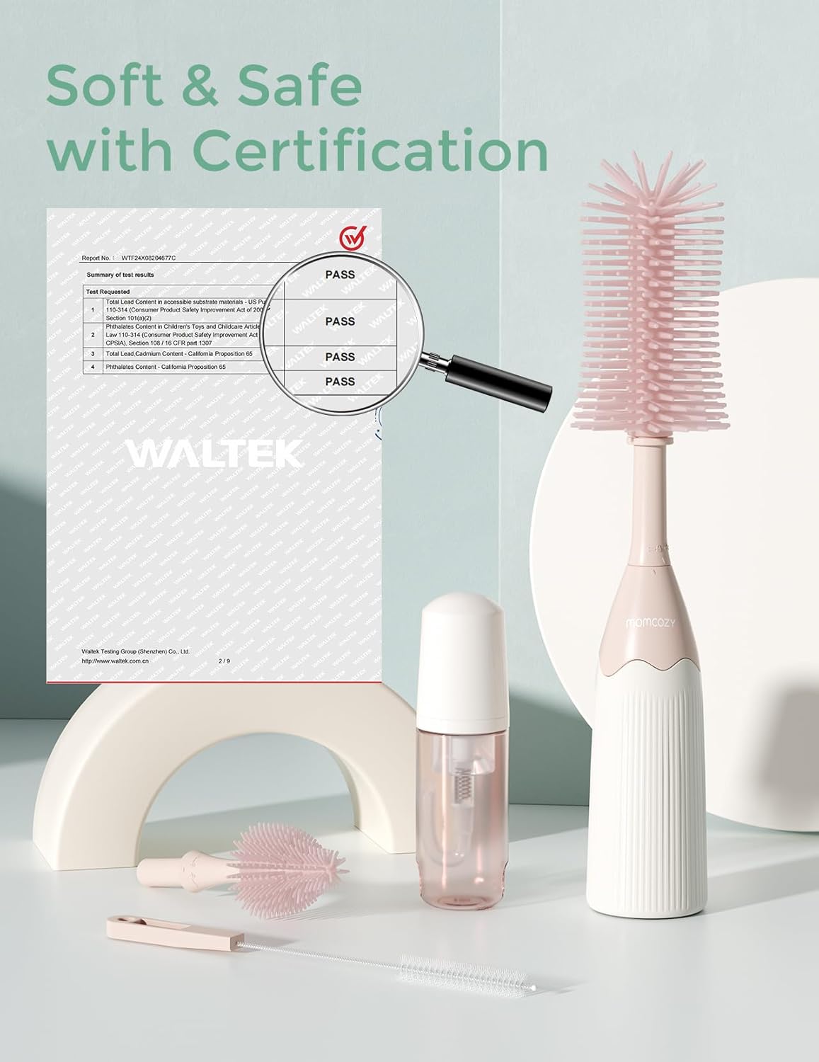 Momcozy Bottle Brush Kit with Push-Press Foam Design - Newborn Essenti