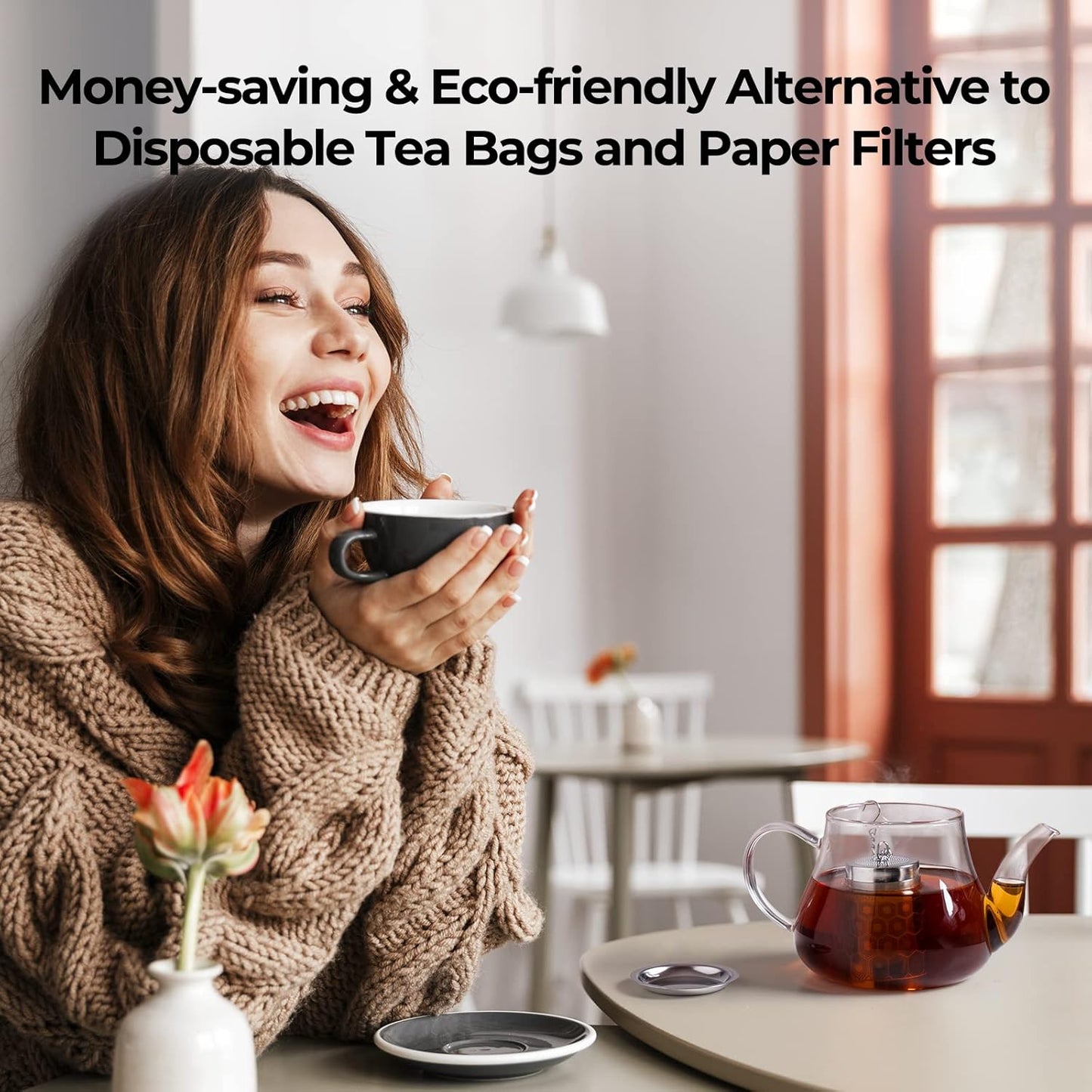 Reinmoson Tea Strainers for Loose Tea, Extra Fine Mesh Tea Infuser, 30