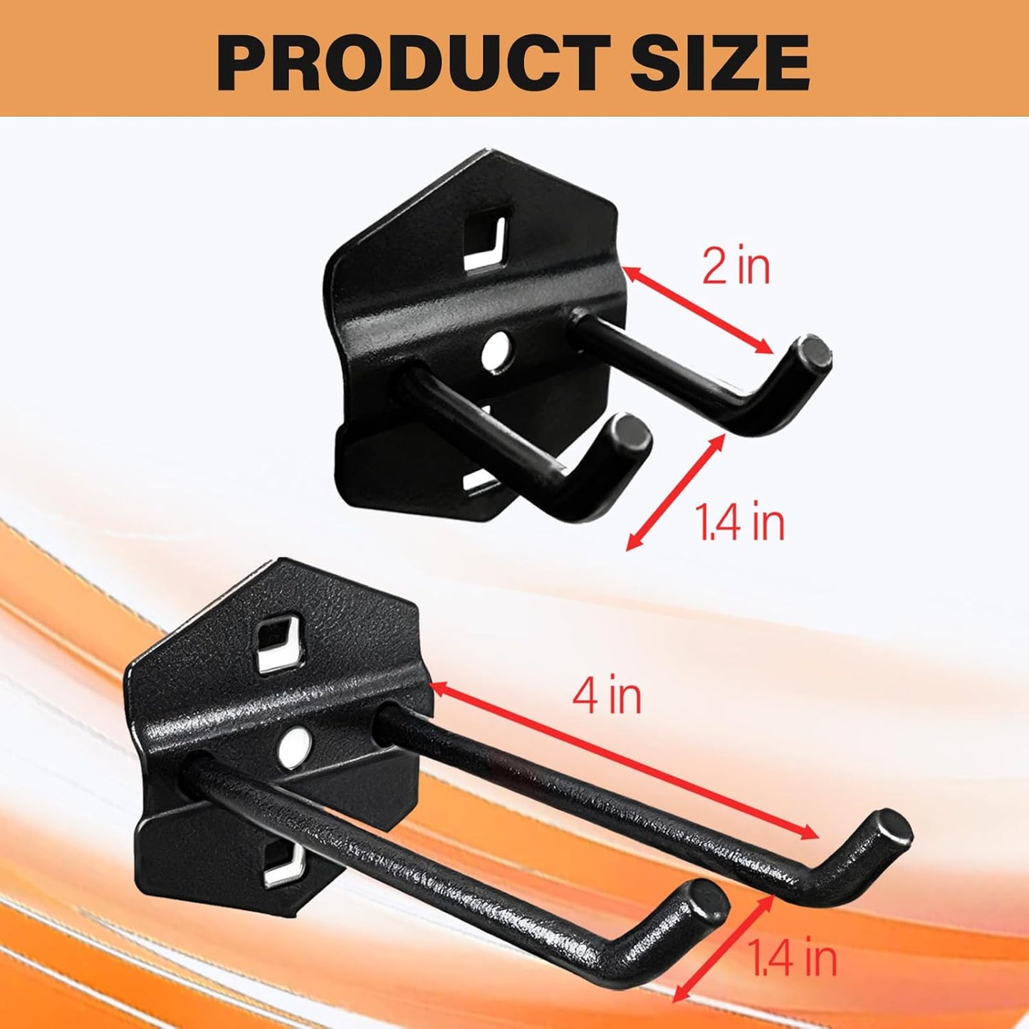 2 Pack Heavy Duty Steel Garage Storage Hooks, 2inch Large Utility Stee