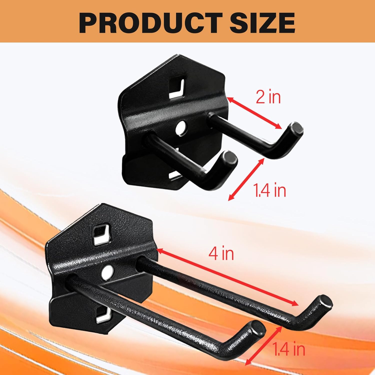 2 Pack Heavy Duty Steel Garage Storage Hooks, 2inch Large Utility Stee