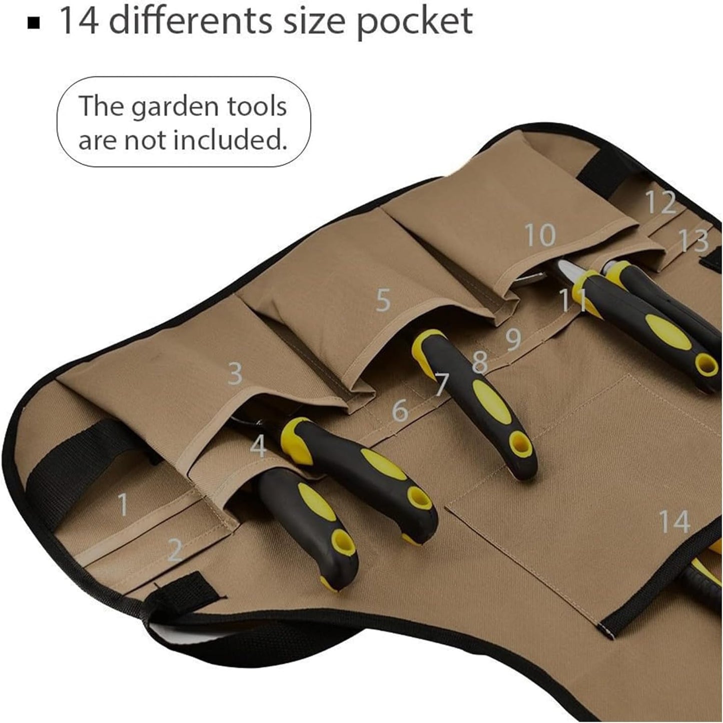 Compact Waterproof Gardening Apron with 14 Pockets - Tool Organizer for Gardeners, Woodworking & Outdoor Work
