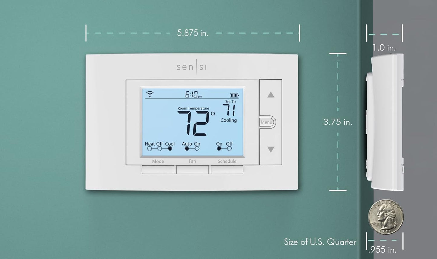 Sensi Smart Thermostat, 100 Years Of Expertise, Wi-Fi, Data Privacy, Programmable, Easy DIY Install, Works With Alexa, Energy Star Certified, Mobile App, ST55