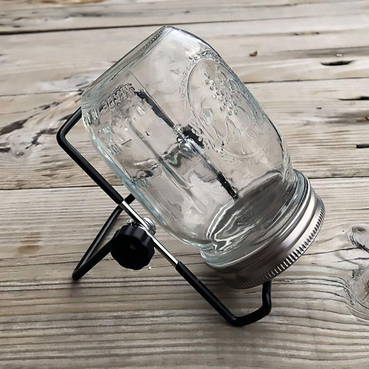 FEESHOW Sprouting Jar Stand, Stainless Steel Sprouting Lid Stands Kit for Mason Jar and Phone iPad Tablet Stand 2 Pack Black One Size