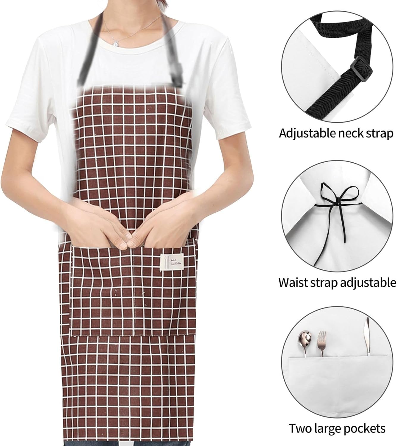 purple cute butterfly print Waterproof chef's apron with pocket apron for kitchen cooking baking barbecue and gardening