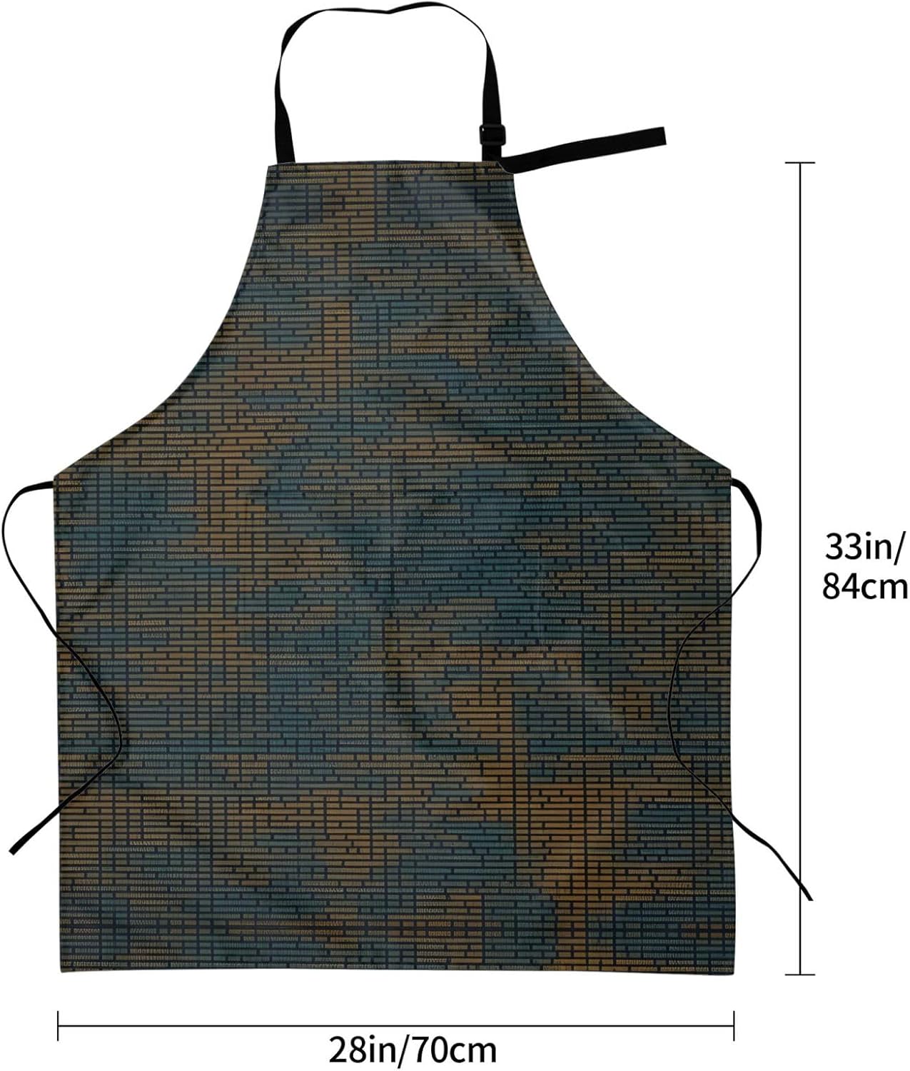 Programming Code 1 print Waterproof chef's apron with pocket apron for kitchen cooking baking barbecue and gardening