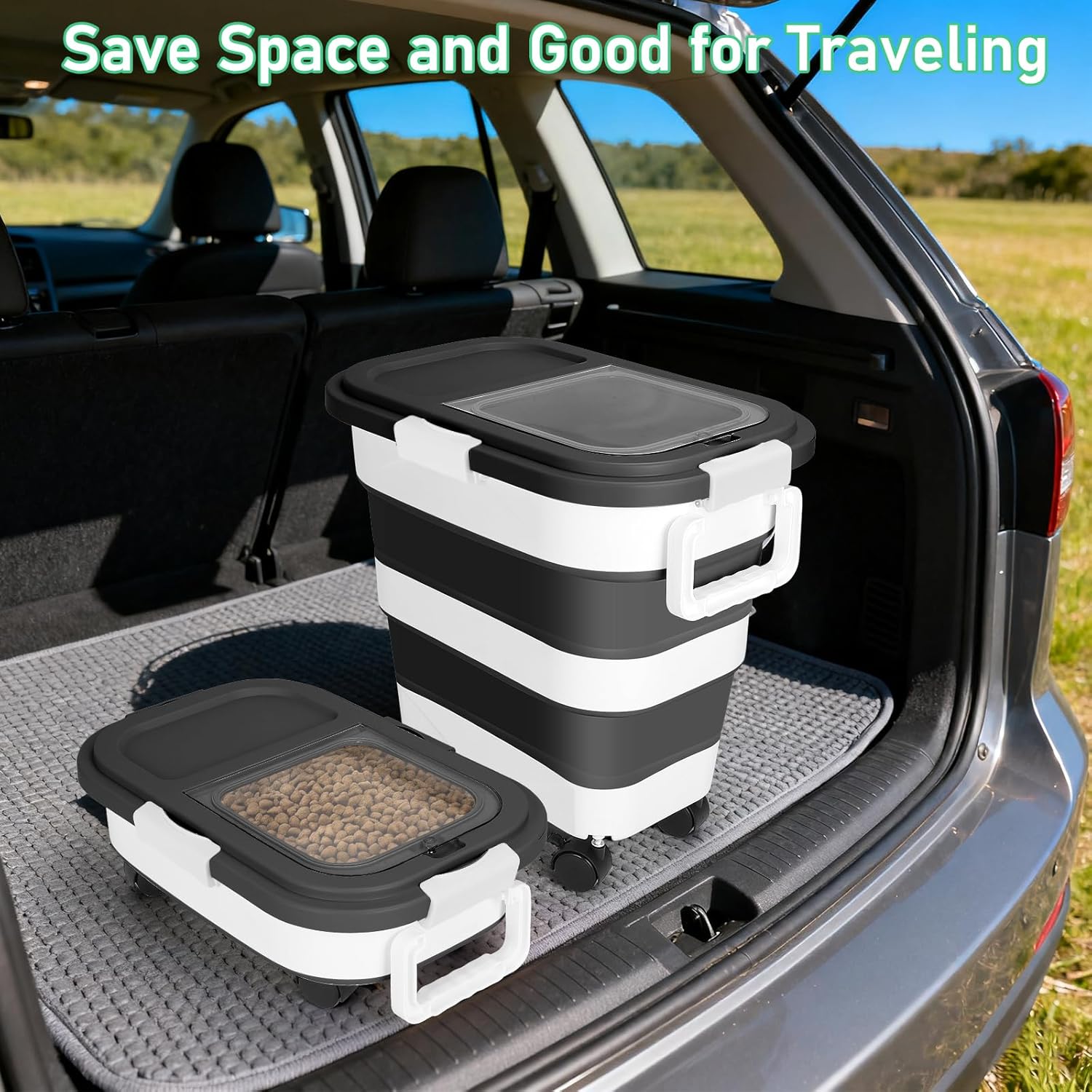 ShineMe Dog Food Storage Container, 30 Lbs Collapsible Food Storage Co