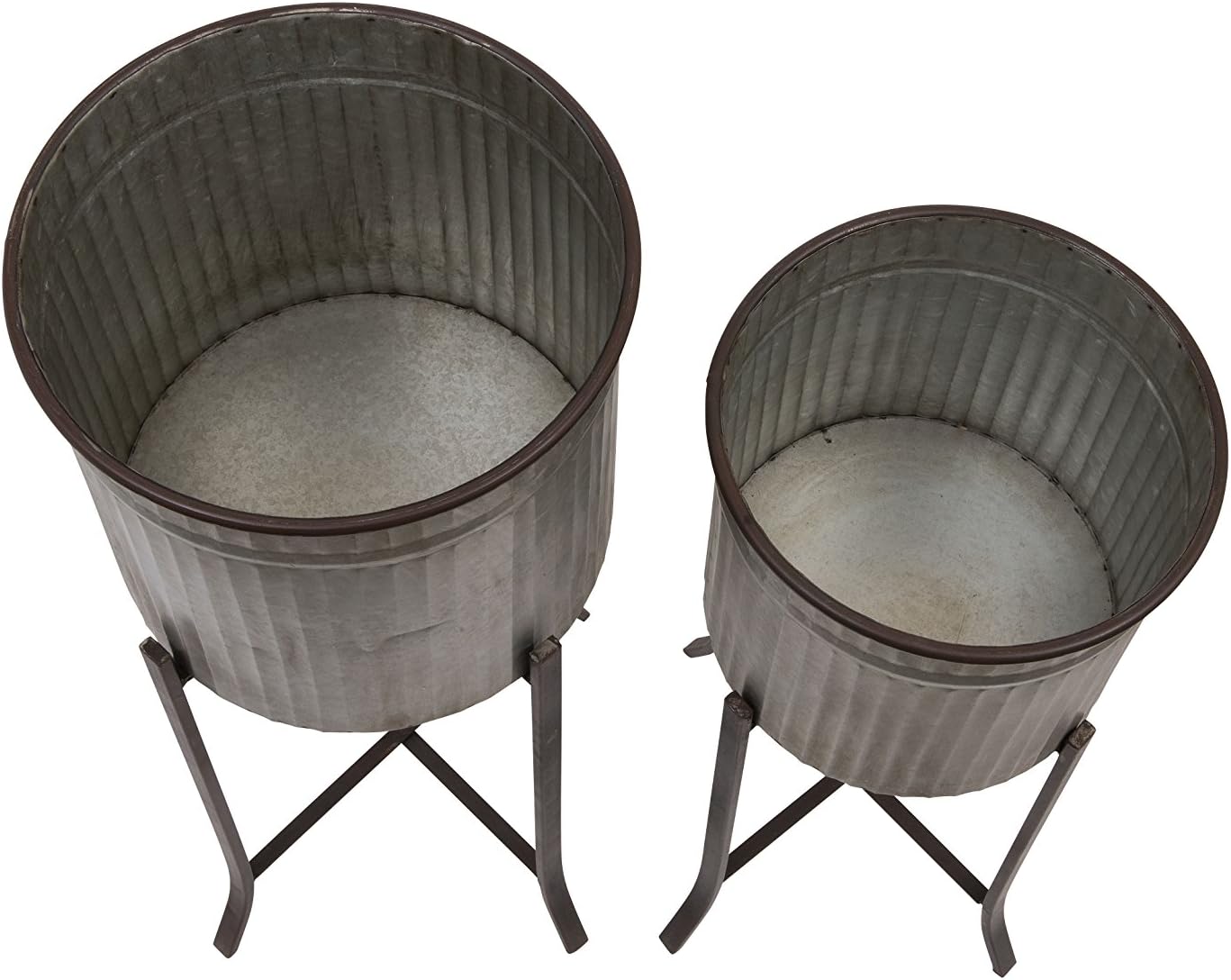 Creative Co-Op Set of 2 Iron Planters on Stands