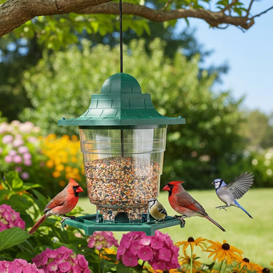 Bird Feeder, Weather Proof Feeding Bowl, Wild Bird Feeders for Backyard Garden, Patio Deck Balcony Railing, Winter Birdwatching View, Outdoor Hanging Feeding Station