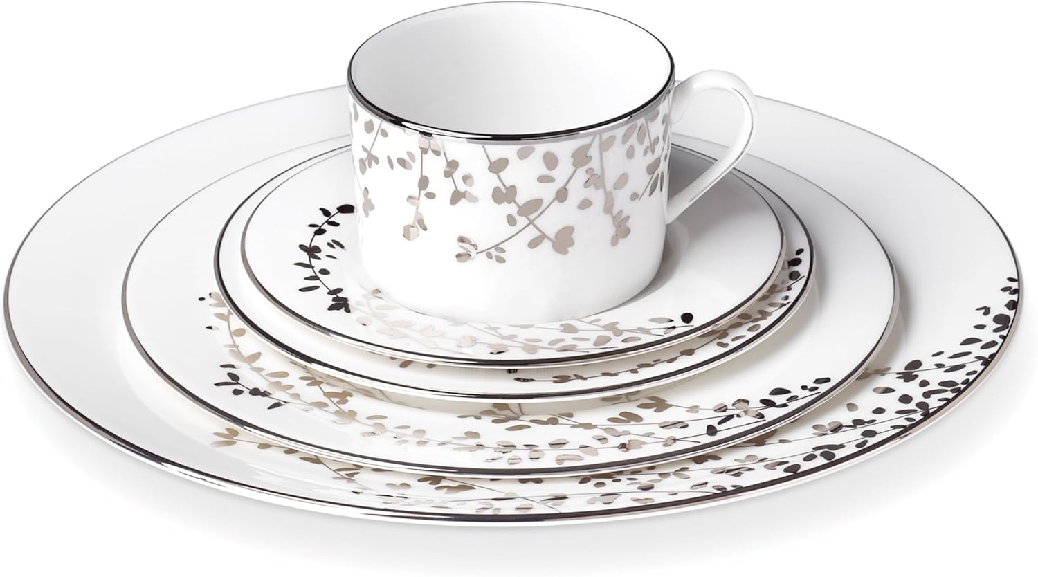 Kate Spade New York Gardner Street Platinum 5-Piece Place Setting, 4.2