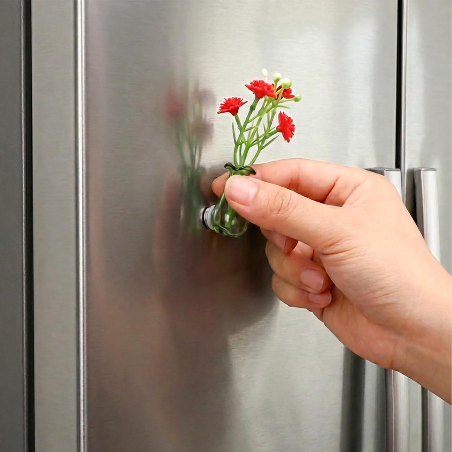 20pcs Mini Flower Pot Magnets for Fridge Glass Magnetic Vase for Refrigerator,Tiny Cute Bud Planters, Funny Aesthetic Plant Accessories for Locker, Office, Kitchen Decoration, Small Design Gift Idea
