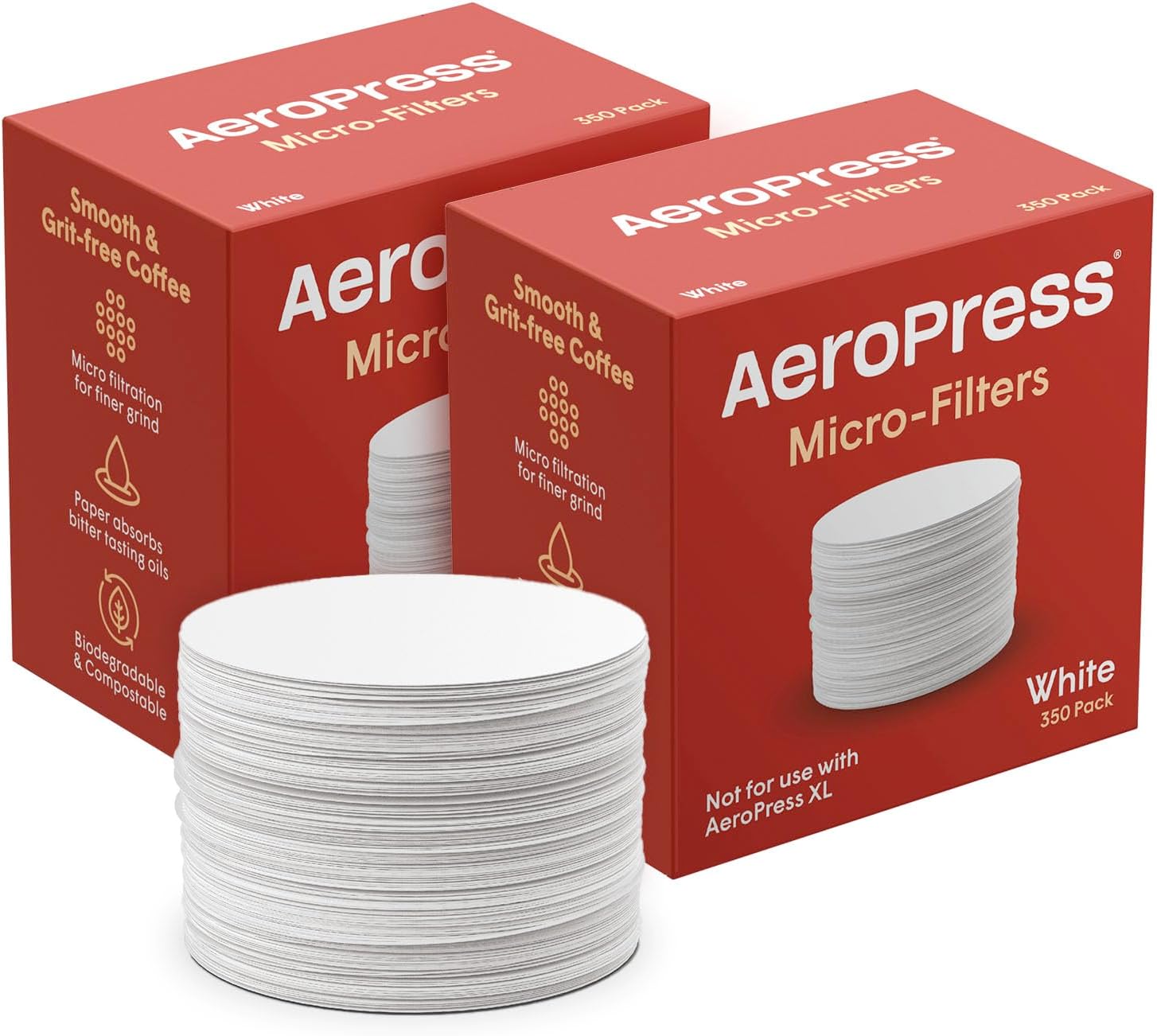 AeroPress Coffee Maker White Paper Micro-Filters, Compostable Coffee F