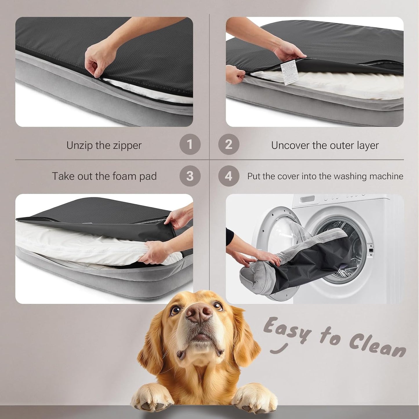 Soft Touch Orthopedic XL Dog Bed for Large Dogs with Faux Fur Top, Wat