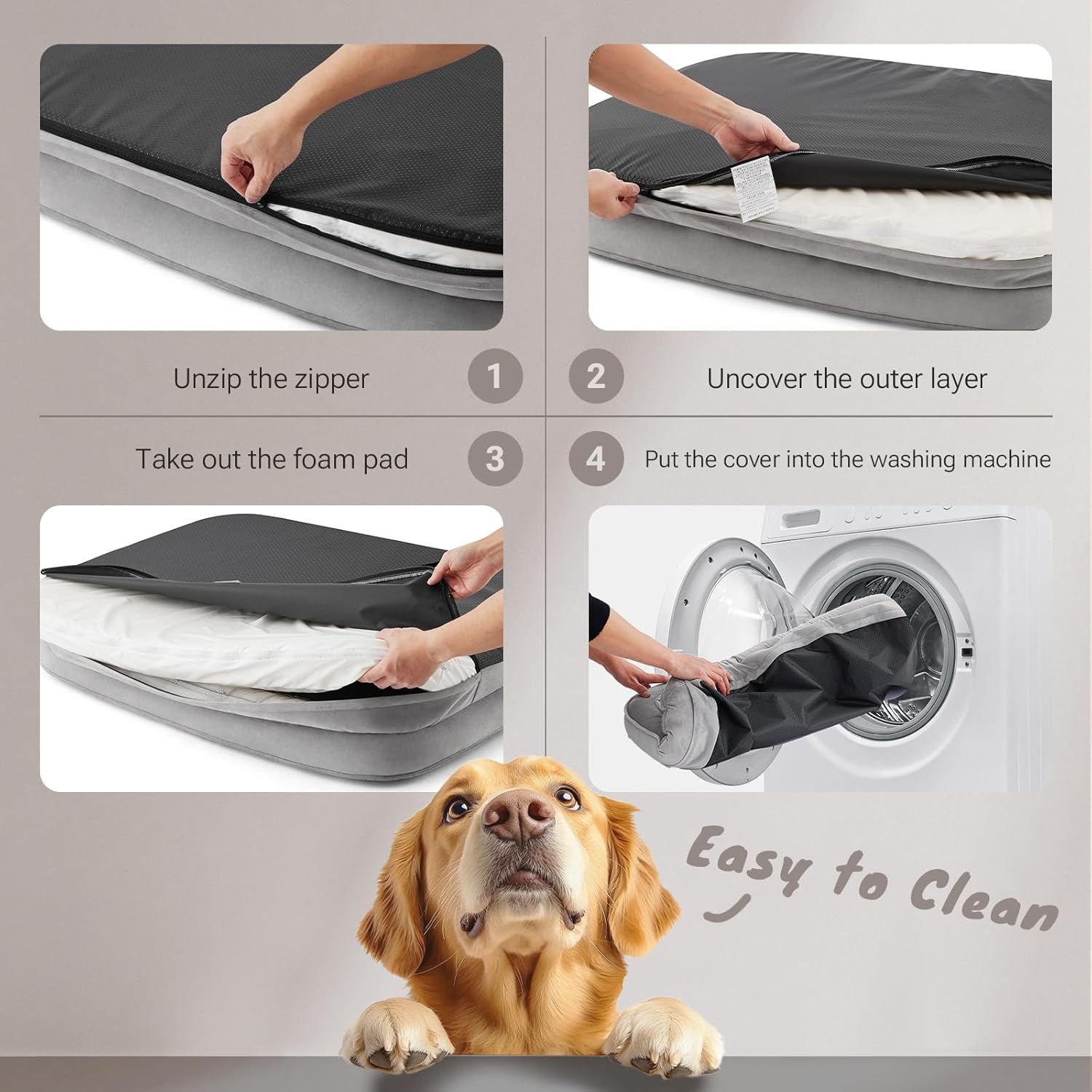 Soft Touch Orthopedic XL Dog Bed for Large Dogs with Faux Fur Top, Wat