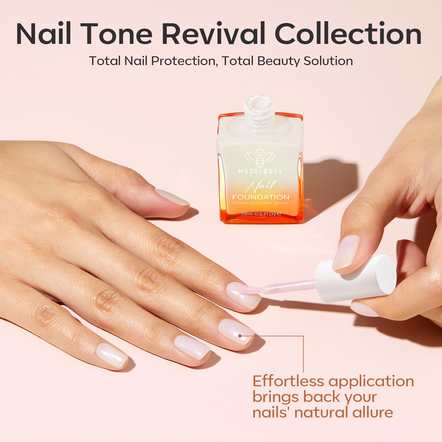 modelones Nail Strengthener, Milky White Nail Polish Nail Repair for D