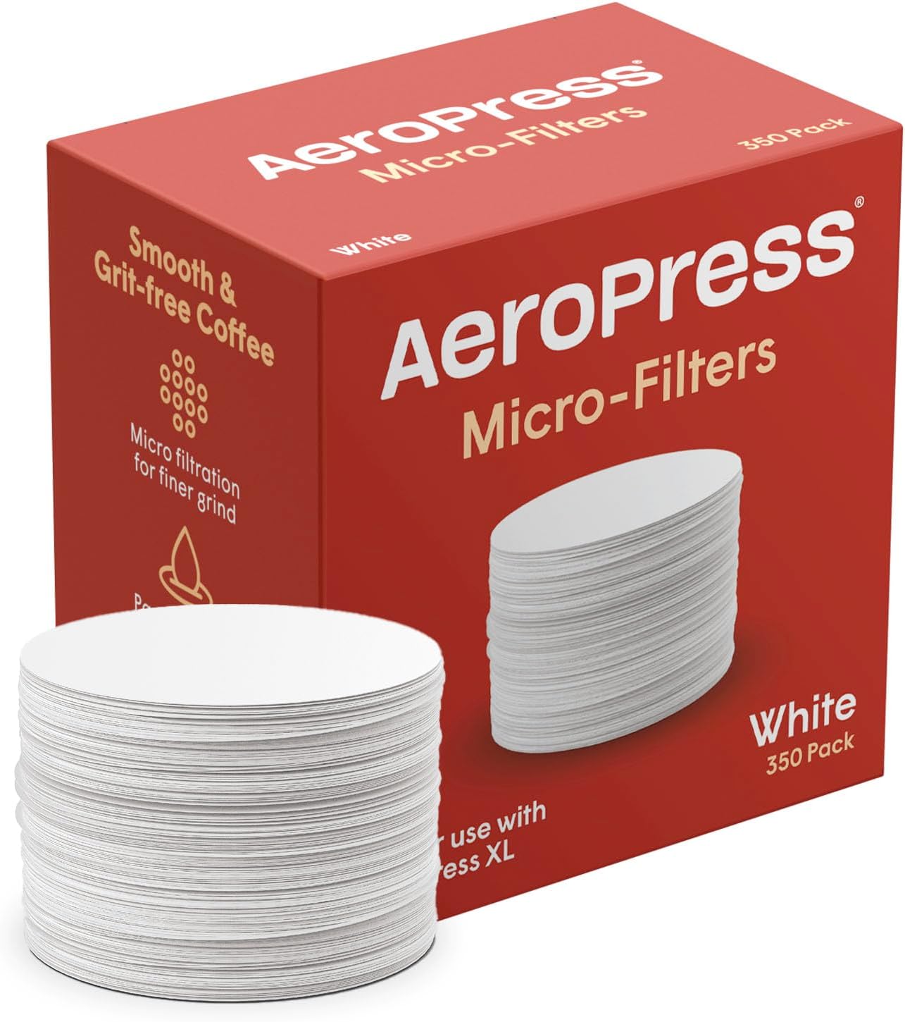 AeroPress Coffee Maker White Paper Micro-Filters, Compostable Coffee F
