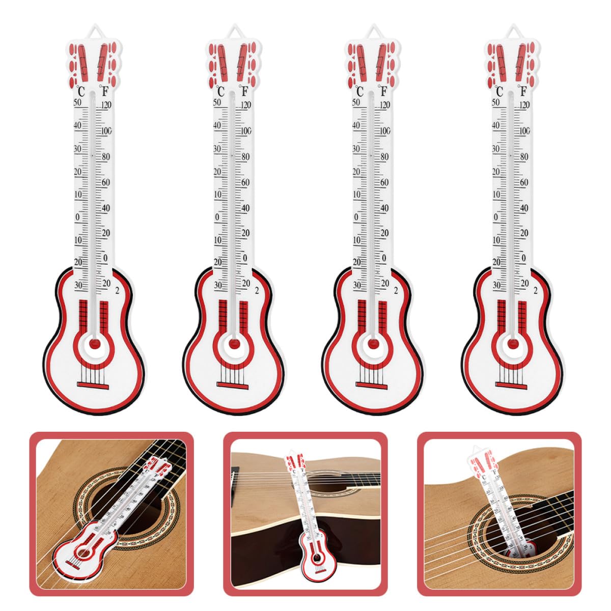 Milisten 4pcs Indoor Wall Thermometer Set, Accurate Hanging Temperatur