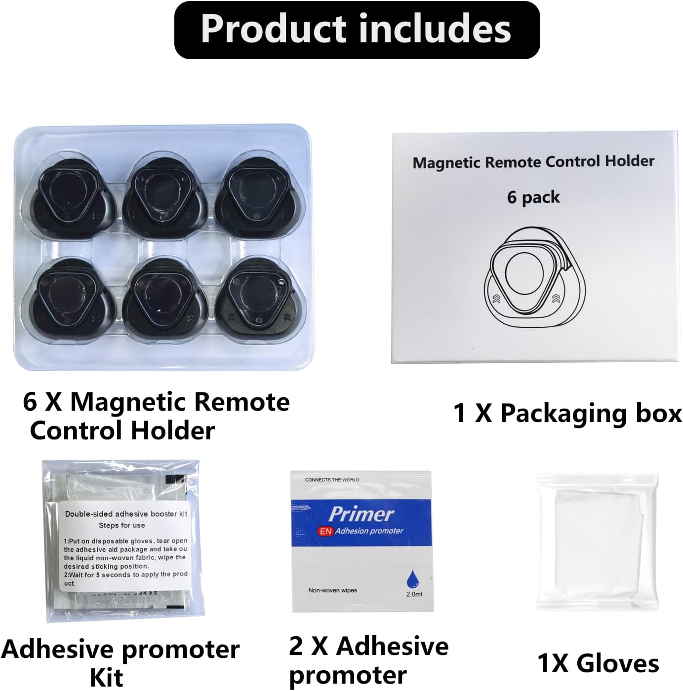 JUMEIHUI Magnetic Remote Control Holder Wall Mount, [Upgraded with Adh