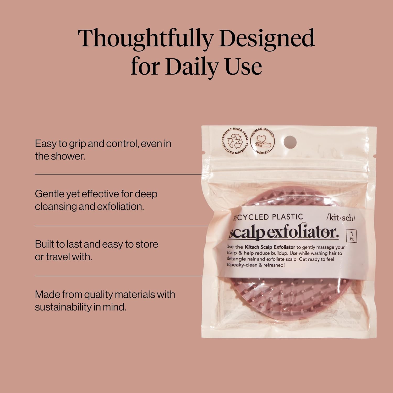 Kitsch Scalp Massager for Hair Care - Scalp Scrubber, Shampoo Brush & 