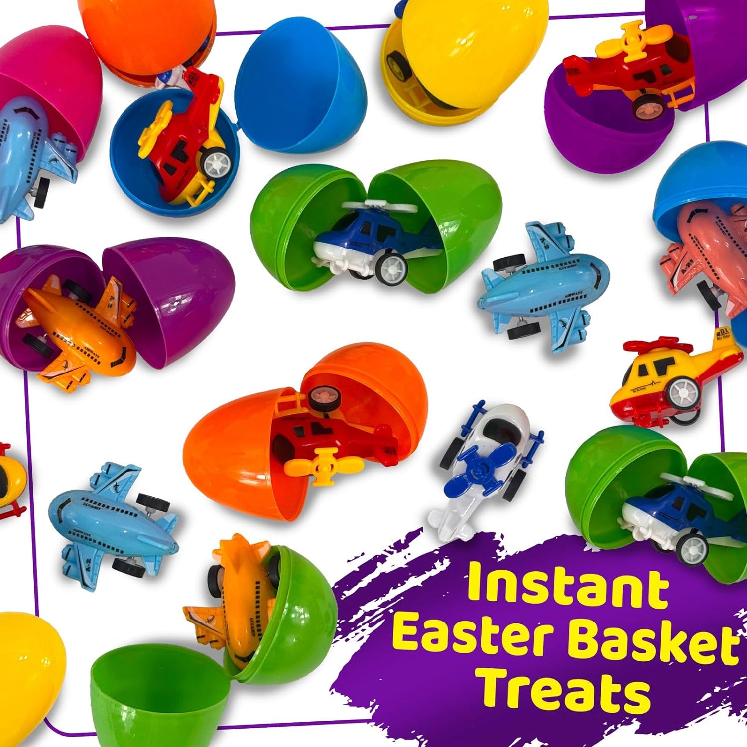 stargo 16 Pack Colorful Prefilled Easter Eggs bulk with toys - mini Ai