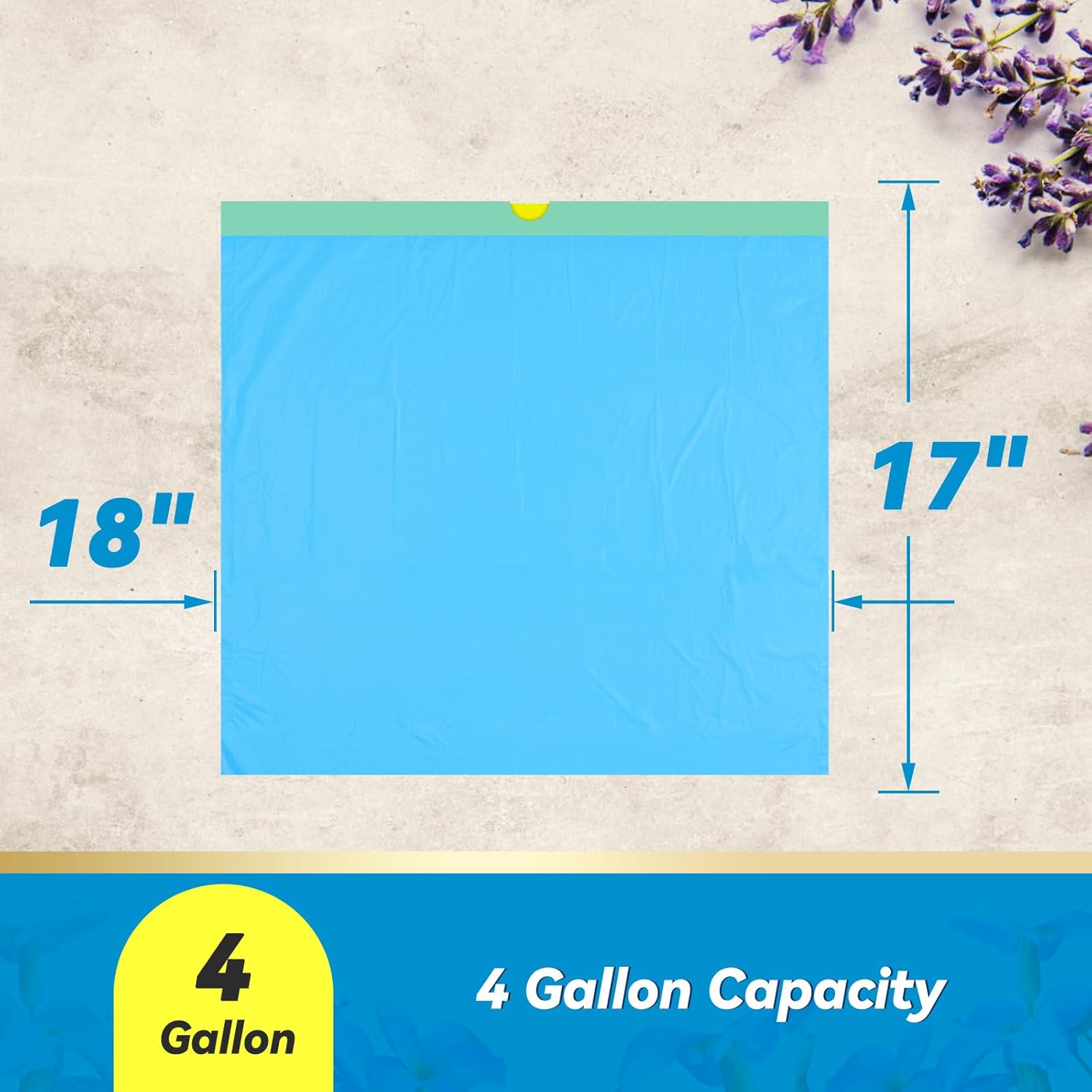 300 Count 15 Micron Extra Thick 4 Gallon Drawstring Small Trash Bags, 