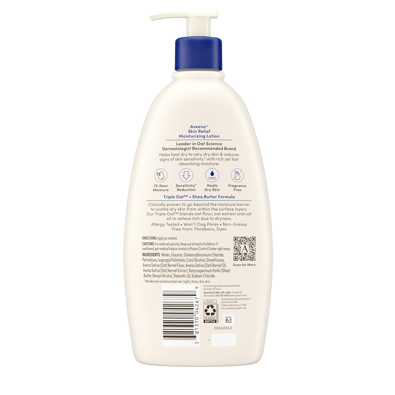 Aveeno Skin Relief Moisturizing Lotion Heals Very Dry, Sensitive Skin,