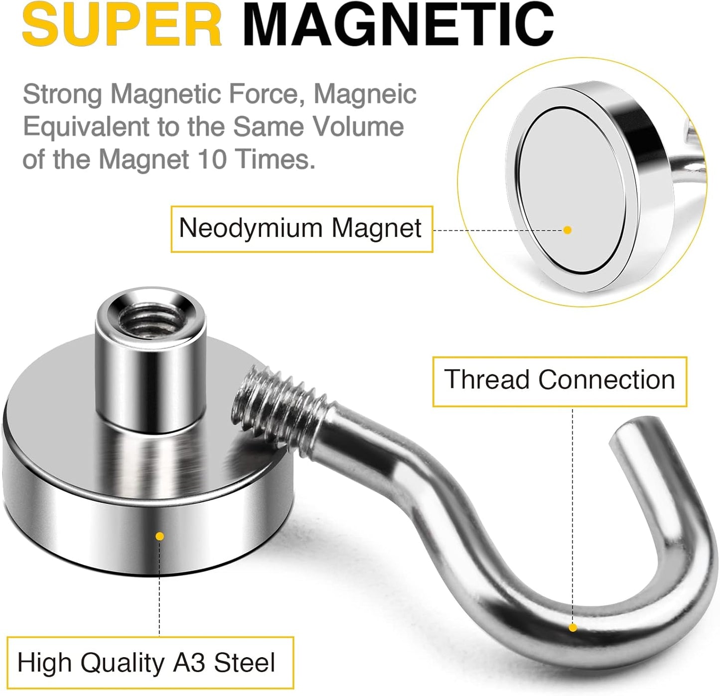 DIYMAG Magnetic Hooks, 30lbs+ Magnet Hook 2026 Cruise Cabin Ship Essen