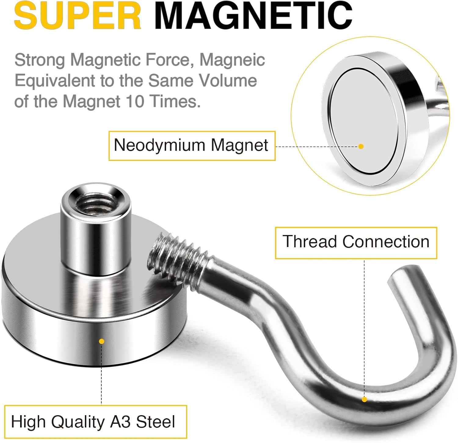 DIYMAG Magnetic Hooks, 30lbs+ Magnet Hook 2026 Cruise Cabin Ship Essen