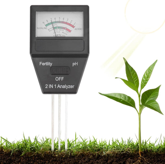 aqxreight 2 in 1 Soil Meter Fertility Tester with 3 Probes ABS Soil Me