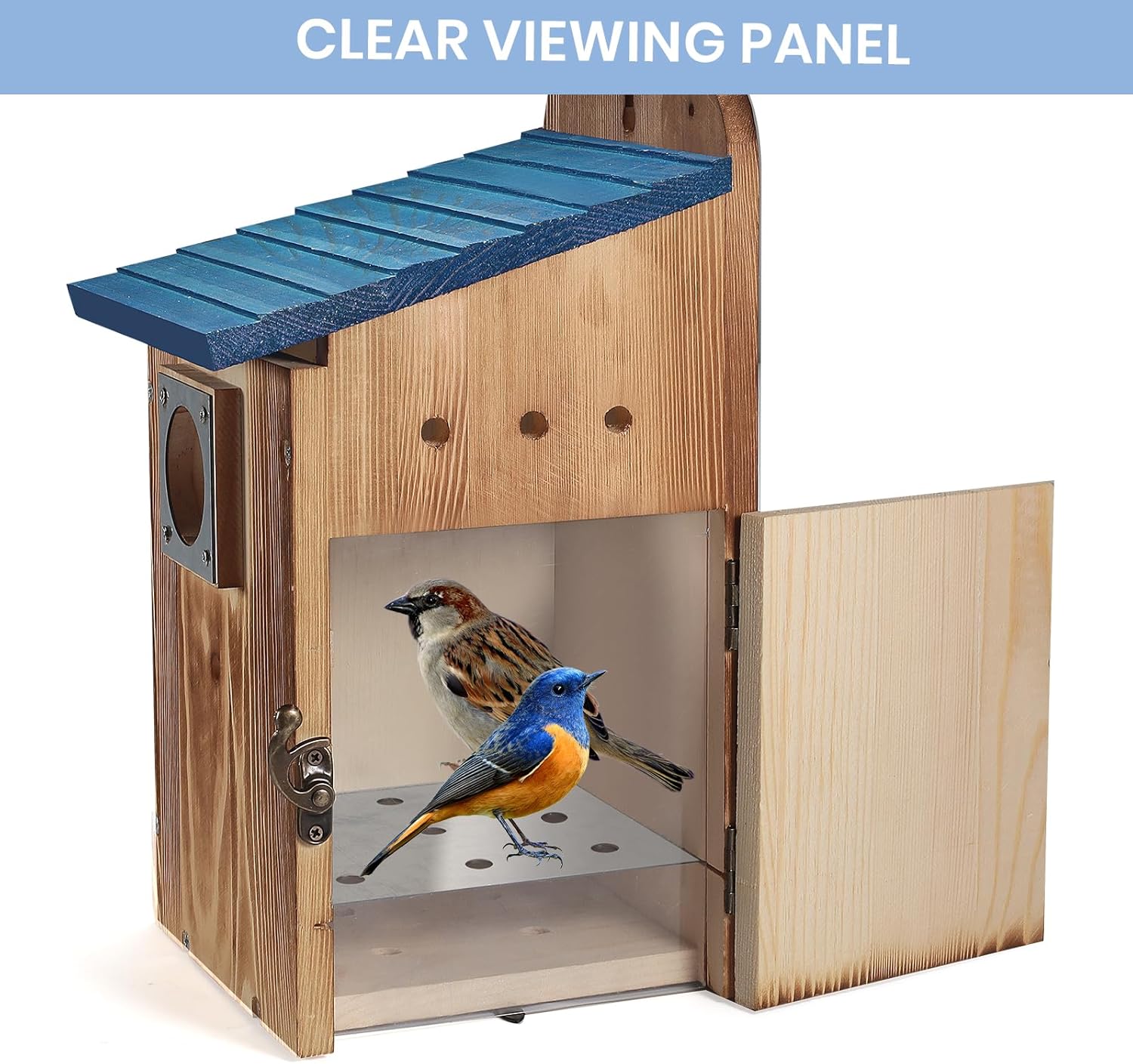 Blue Bird Houses for Outside with Gift Box - Durable Birdhouses for Ou