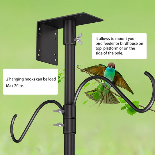 Bird House Pole Kit 80inch - Universal Metal Bird Feeders Pole Mount S