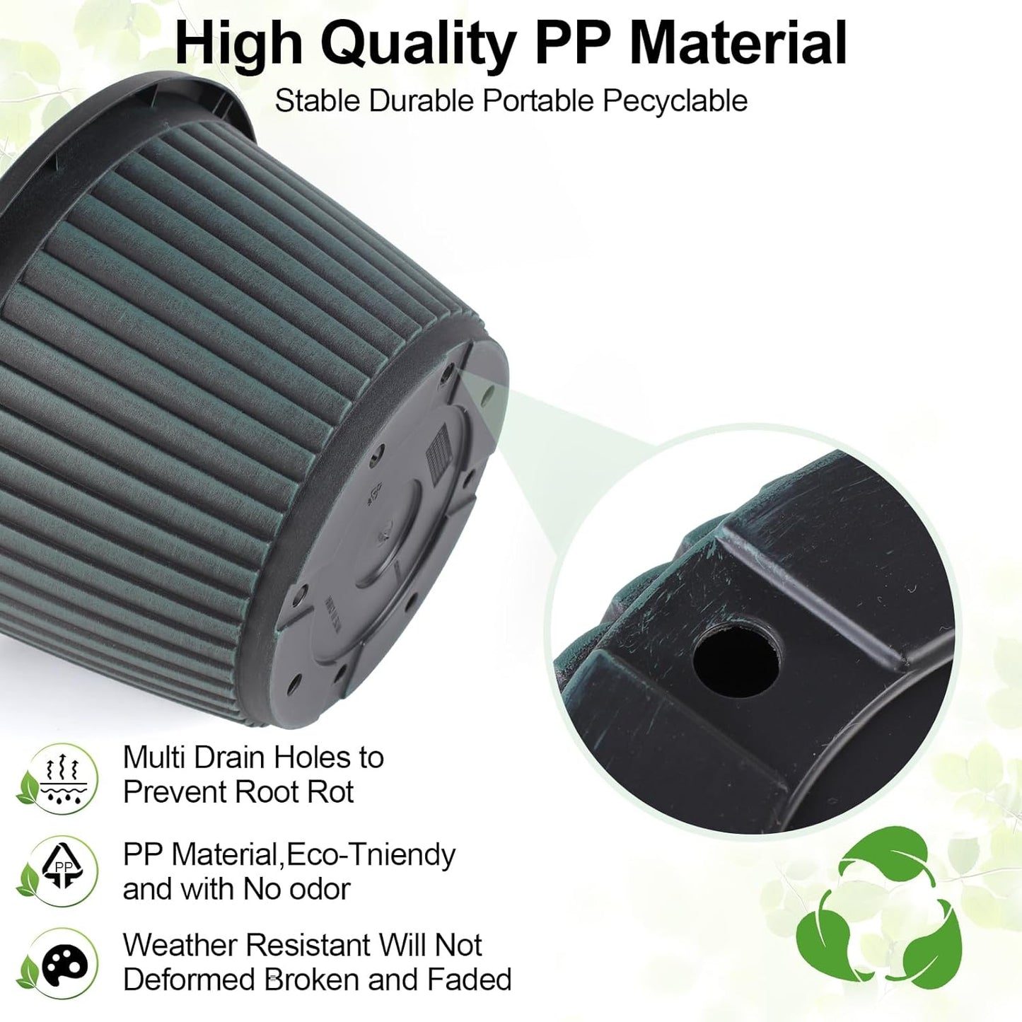 Planter-Pots-for-Plants-Indoor-Outdoor, 4 Pack 10 Inch Plastic Flower 