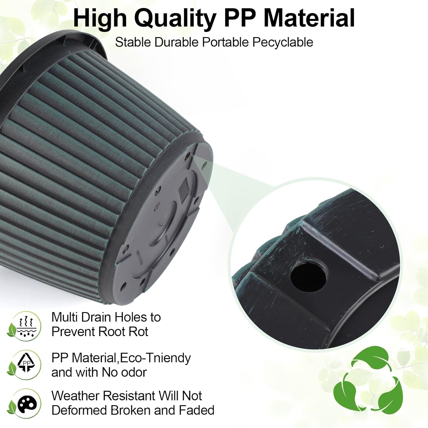 Planter-Pots-for-Plants-Indoor-Outdoor, 4 Pack 10 Inch Plastic Flower 